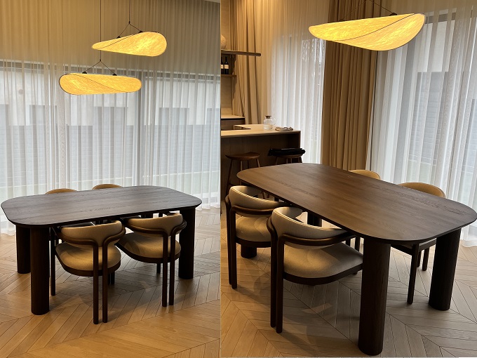 ĄŽUOLO MASYVO OVALUS VALGOMOJO STALAS - MASA, ĄŽUOLINĖS KOJOS